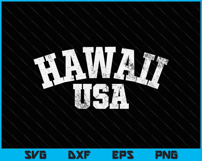 Hawaii College University Texto Deportes Diseño SVG PNG Corte Archivos Imprimibles