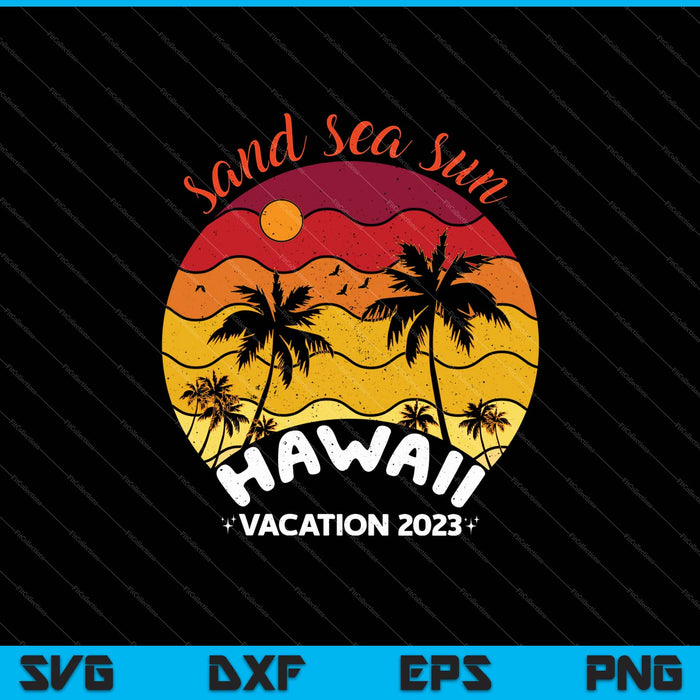 Hawaii Hawaiiaanse vakantie 2023 Retro bijpassende familiegroep SVG PNG-bestanden