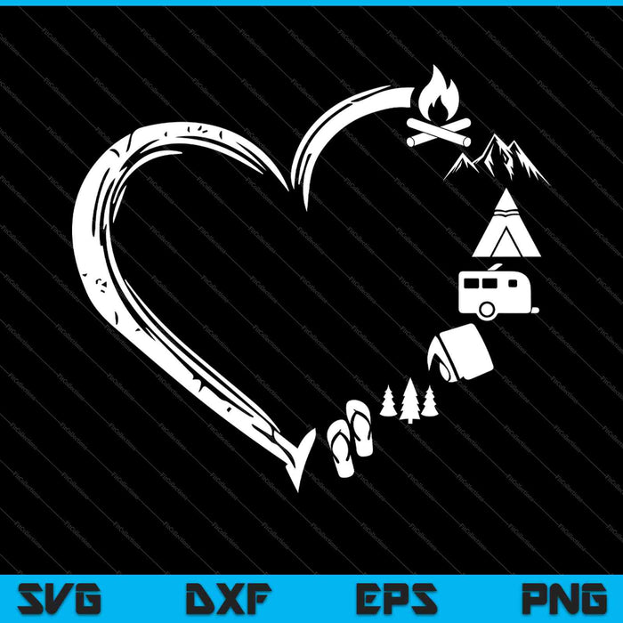 Corazón Camping SVG PNG Cortar archivos imprimibles