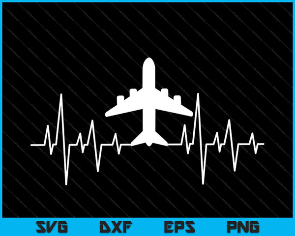 Heartbeat Eagle caza jet silueta piloto SVG PNG Cortar archivos imprimibles
