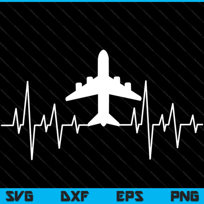 Heartbeat Eagle caza jet silueta piloto SVG PNG Cortar archivos imprimibles