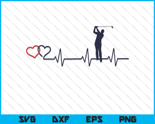 Heartbeats Golf SVG PNG Cutting Printable Files