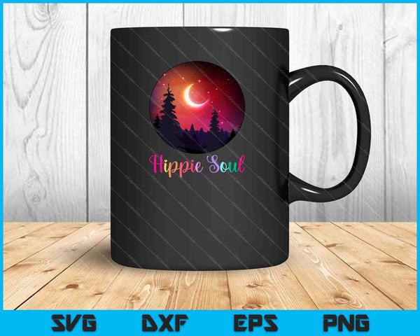 Hippie Soul Love Peace Nature Moon Colorful Hippie SVG PNG Cutting Printable Files