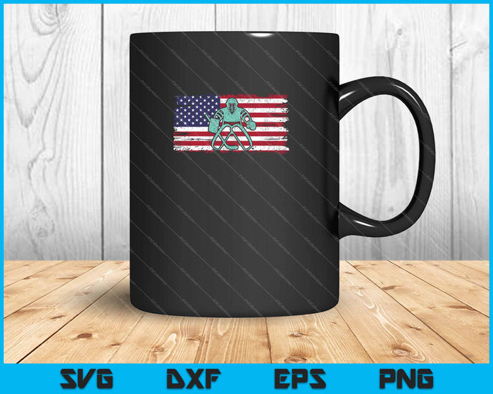 Hockey Portero Regalo EE.UU. Bandera Hockey Stick Hockey sobre Hielo SVG PNG Cortar Archivos Imprimibles