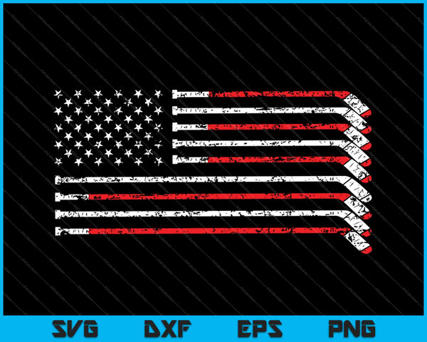 Hockey Stick USA Bandera SVG PNG Cortar archivos imprimibles