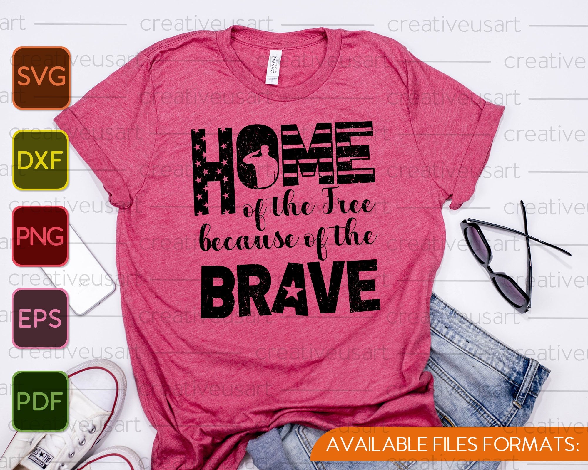 Home of the Free because of the Brave SVG PNG Files – creativeusarts