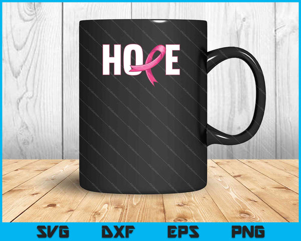 Hope Breast Cancer Awareness SVG PNG Cutting Printable Files