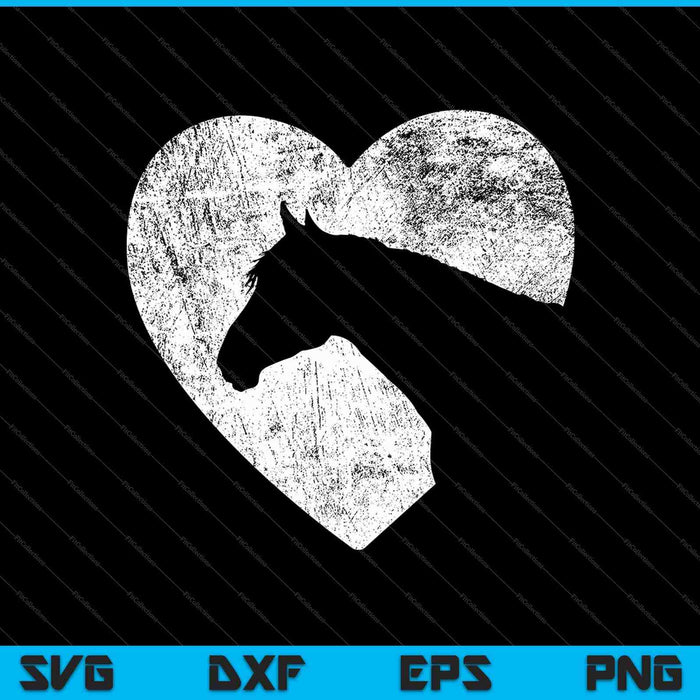 Horse Heart Silhouette For Cowgirl Equestrian SVG PNG Cutting Printable Files