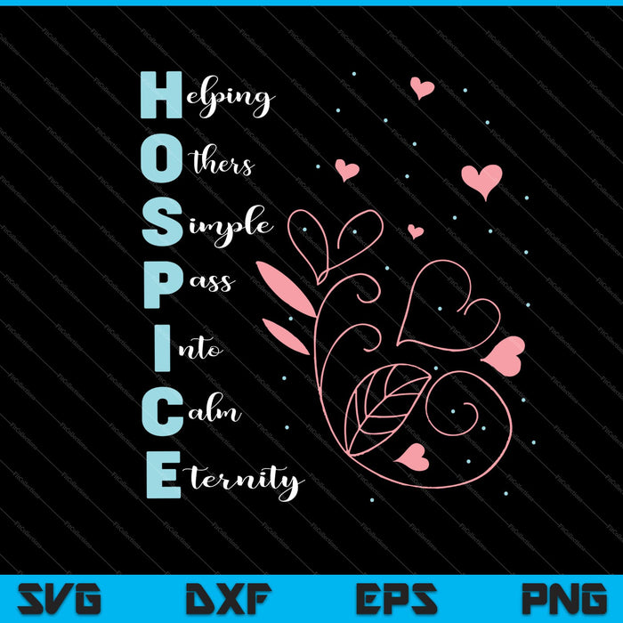 Hospice verpleegkundige einde van het leven terminale zorg cadeau SVG PNG snijden afdrukbare bestanden