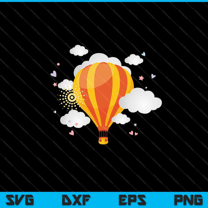 Hete luchtballon SVG PNG snijden afdrukbare bestanden