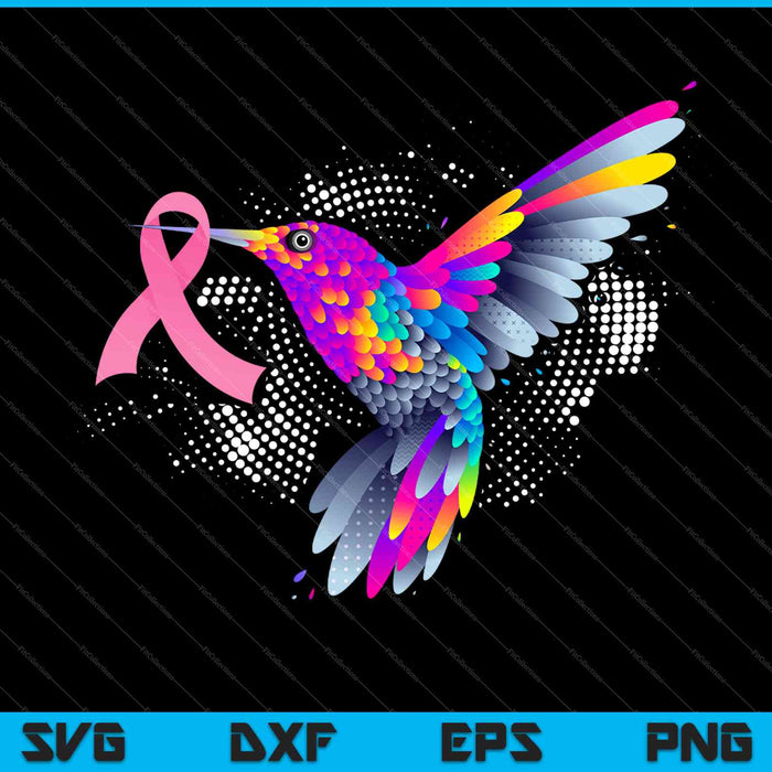 Hummingbird Breast Cancer Awareness Month Pink Ribbon SVG PNG Cutting Printable Files