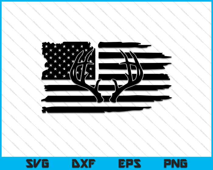 Verontruste herten USA vlag SVG PNG snijden afdrukbare bestanden