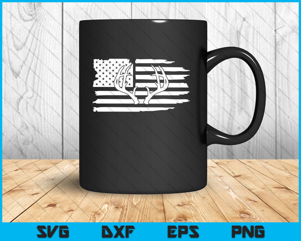 Distressed Deer USA Flag SVG PNG Cutting Printable Files