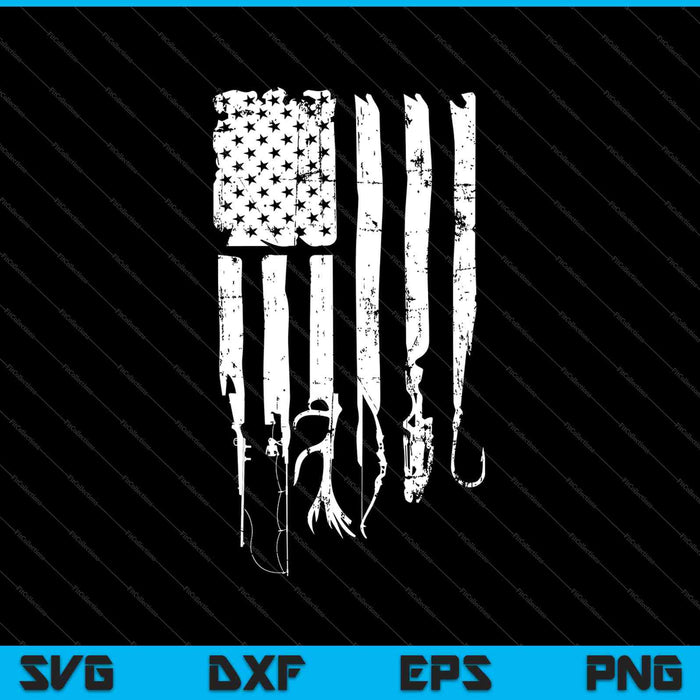 Hunting Fishing USA Flag American SVG PNG Cutting Printable Files