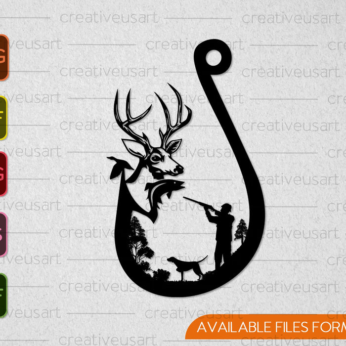 Hunting, Fishing, Deer and Duck SVG PNG Cutting Printable Files