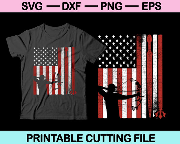 American Flag And Bow Hunting Svg Cutting Printable Files