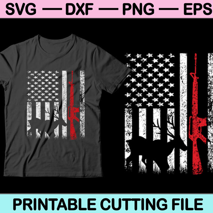 Flag Deer Hunting SVG PNG Cutting Printable Files