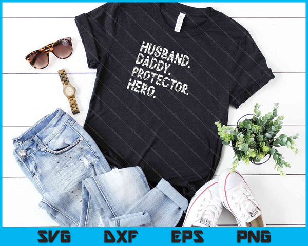 Echtgenoot papa beschermer held cadeau voor papa SVG PNG snijden afdrukbare bestanden - on a t-shirt