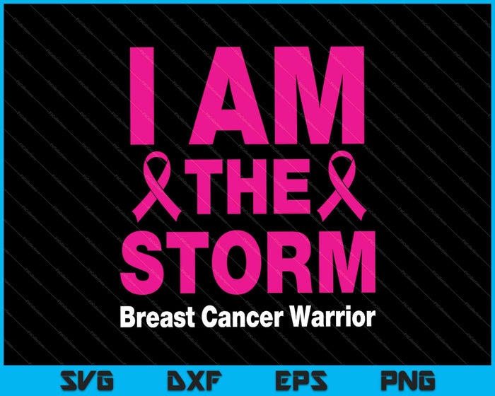 Soy la tormenta sobreviviente de cáncer de mama GUERRERO SVG PNG cortando archivos imprimibles