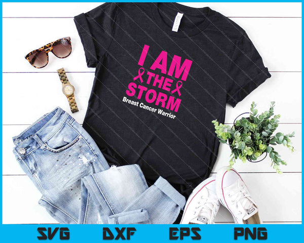 Ik ben de Storm Breast Cancer Survivor WARRIOR SVG PNG snijden afdrukbare bestanden - on a t-shirt