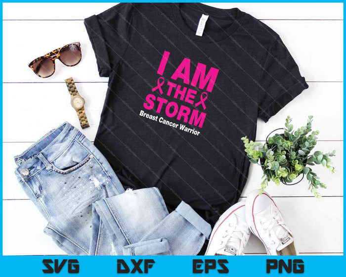 I Am The Storm Breast Cancer Survivor WARRIOR SVG PNG Cutting Printable Files
