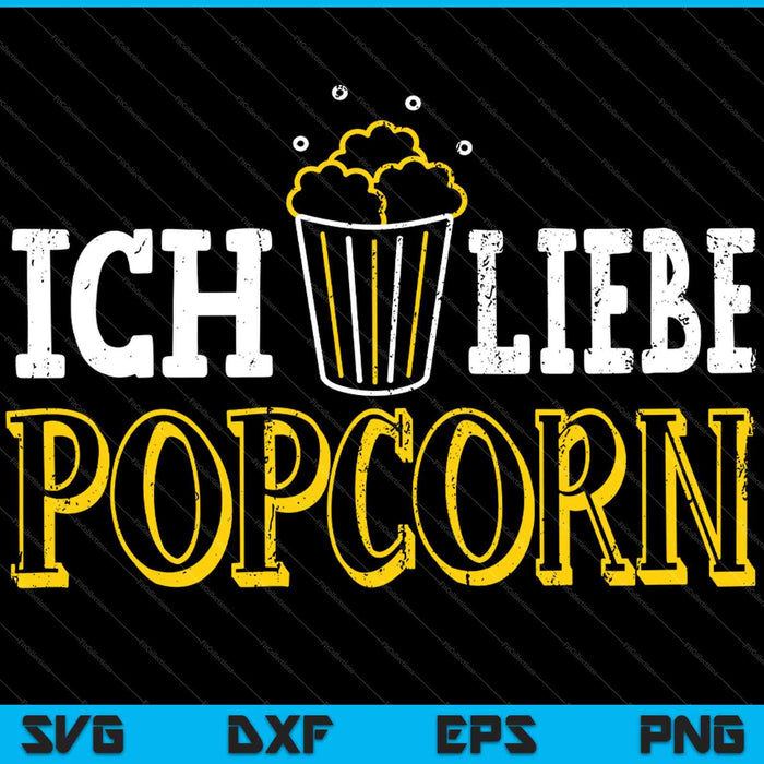 Ich Liebe Popcorn SVG PNG Druckbare Dateien schneiden
