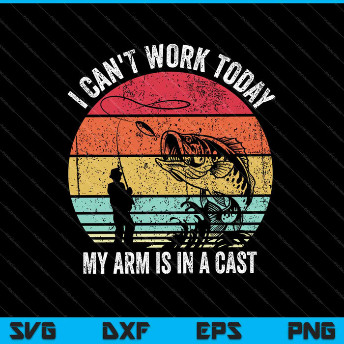 Ik kan vandaag niet werken, mijn arm zit in een gegoten SVG PNG-afdrukbare bestanden