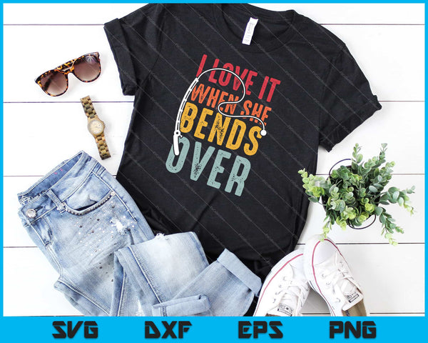 Me encanta cuando se inclina sobre SVG cortando archivos imprimibles - on a t-shirt