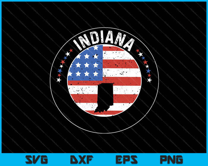 Indiana Verenigde Staten Amerika Patriot Usa vlag trots ons vader SVG PNG-bestanden