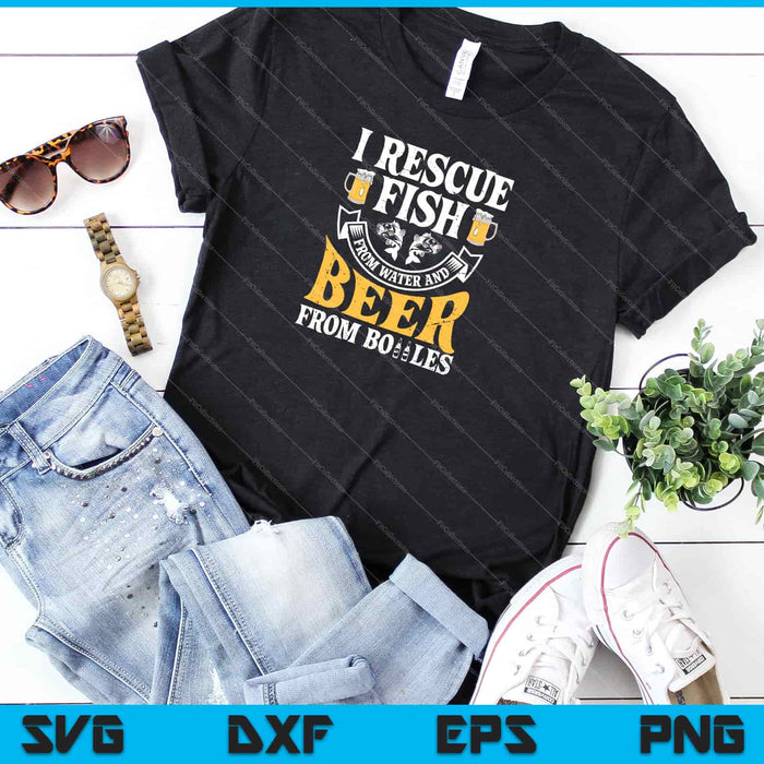 I rescue fish from water beer design on a t-shirt