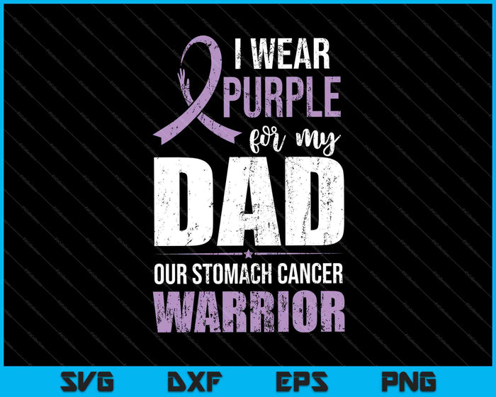 Ik draag paars voor mijn vader, onze maagkanker Warrior SVG PNG snijden afdrukbare bestanden