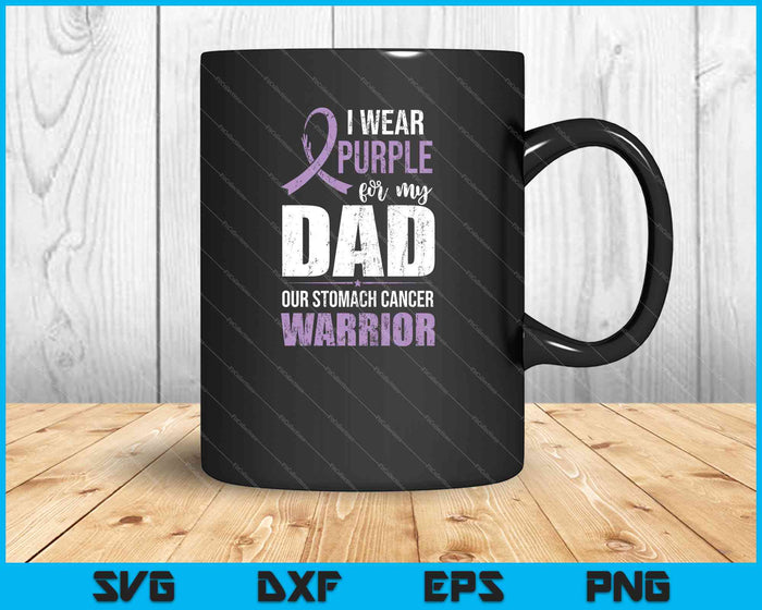 Ik draag paars voor mijn vader, onze maagkanker Warrior SVG PNG snijden afdrukbare bestanden