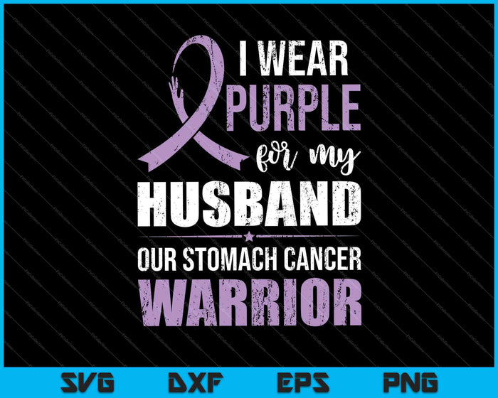 Llevo púrpura para mi marido nuestro guerrero del cáncer de estómago SVG PNG archivos imprimibles