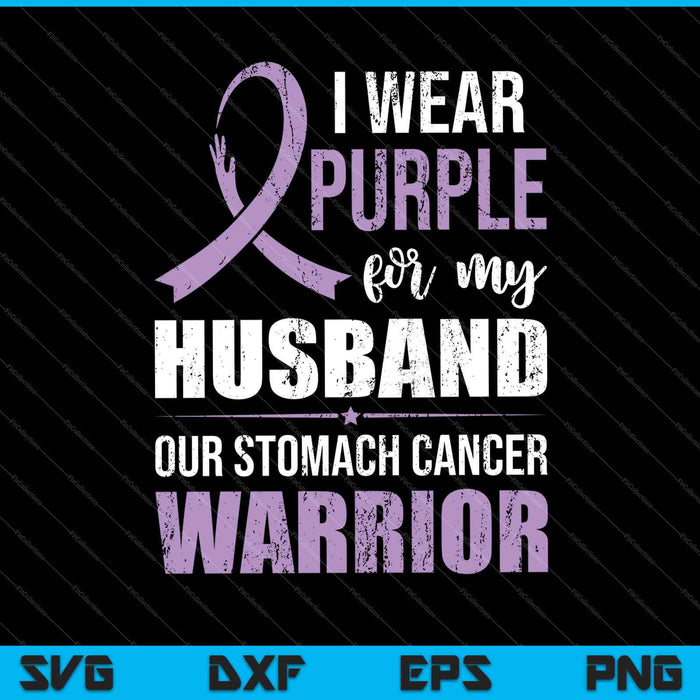 Ik draag paars voor mijn man, onze maagkanker Warrior SVG PNG afdrukbare bestanden