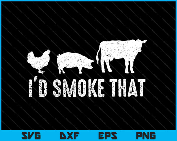 Fumaría esa divertida barbacoa SVG PNG cortando archivos imprimibles