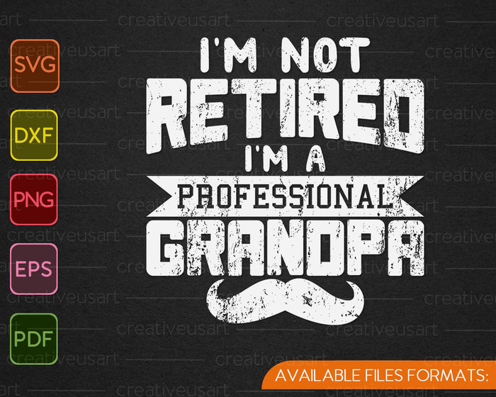 I'm Not Retired I'm A Professional Grandpa Retirement SVG PNG Cutting Printable Files