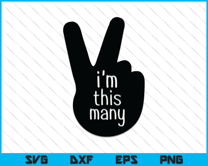 Hand, I'm This Many, 2nd Birthday SVG PNG Cutting Printable Files