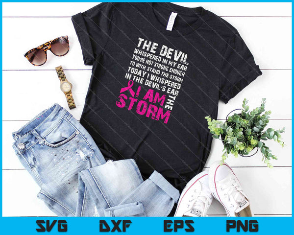 Ik ben de Storm Breast Cancer Awareness SVG PNG snijden afdrukbare bestanden - on a t-shirt