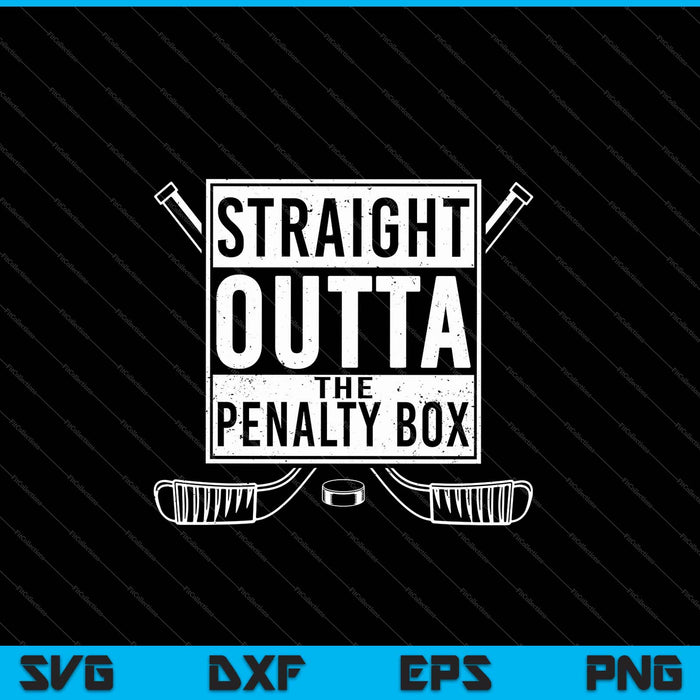 Regalo de jugador de hockey sobre hielo directamente fuera de la caja de penalización SVG PNG cortando archivos imprimibles