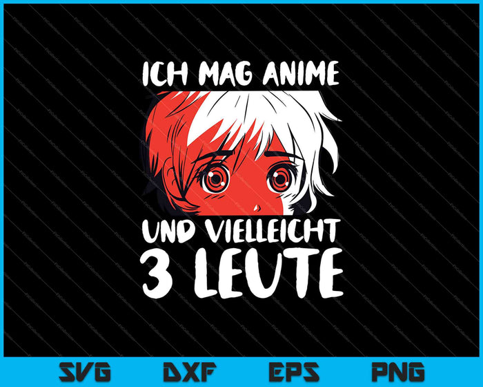 Ich mag Anime und vielleicht 3 Leute Japanische Manga SVG PNG Cutting Printable Files