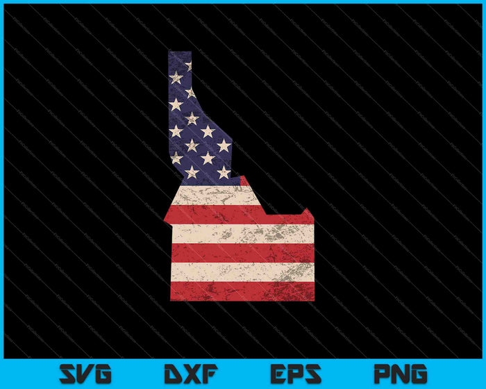 Idaho Amerikaanse vlag Vintage SVG PNG snijden afdrukbare bestanden