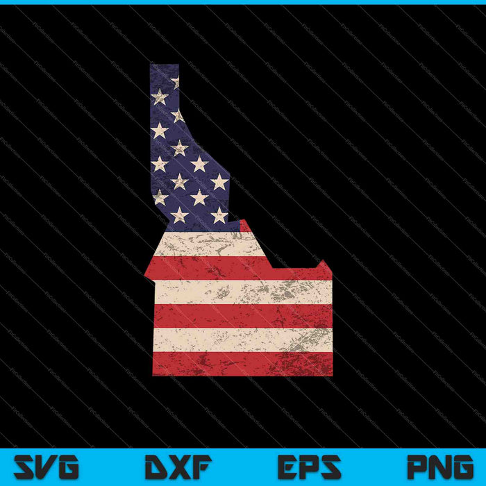 Idaho Amerikaanse vlag Vintage SVG PNG snijden afdrukbare bestanden