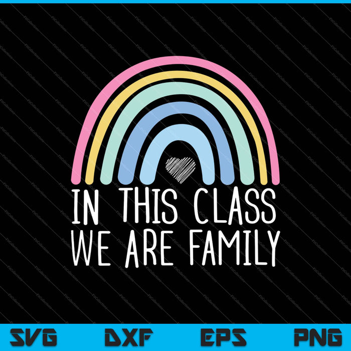 In This Class We Are Family Student Teacher Back To School SVG PNG Cutting Printable Files