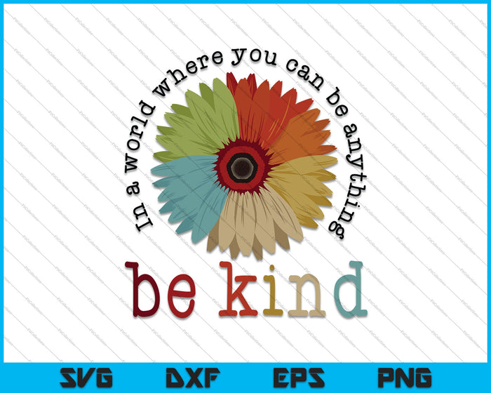 In a world where you can be anything be kind, Autism sunflower Awareness SVG PNG Files