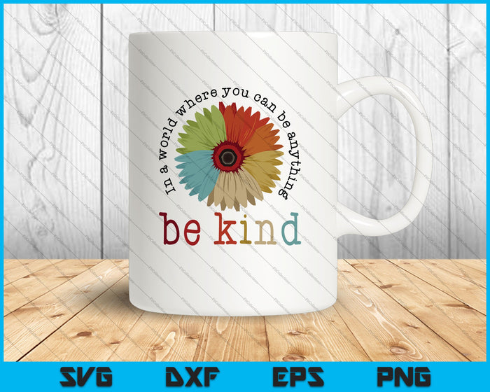 In a world where you can be anything be kind, Autism sunflower Awareness SVG PNG Files