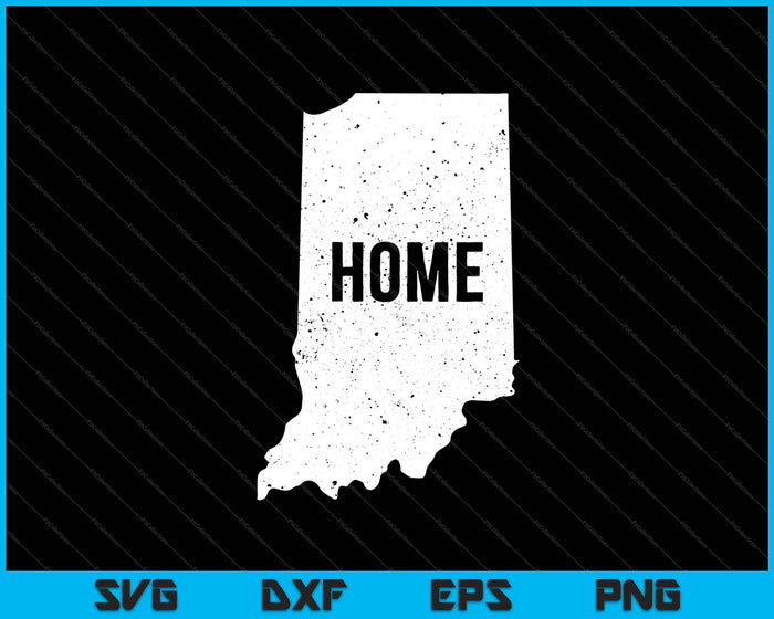 Indiana Inicio Vintage Estado Mapa Orgullo SVG PNG Cortar archivos imprimibles