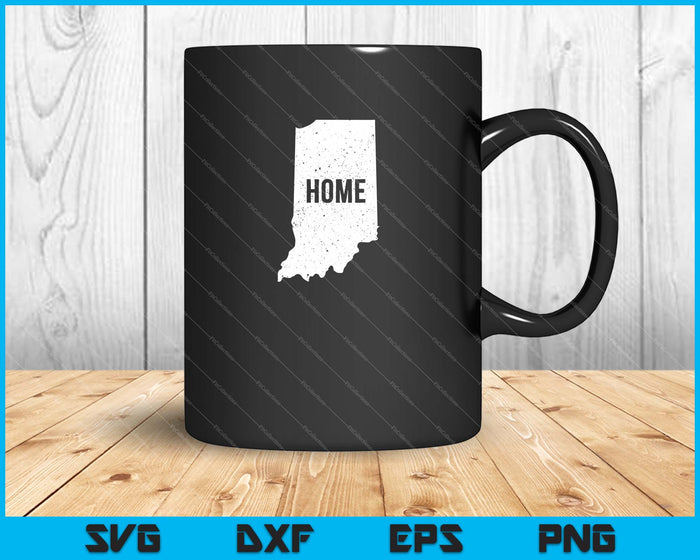 Indiana Home Vintage State Map Pride SVG PNG Cutting Printable Files