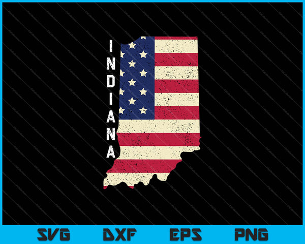Indiana State USA vlag souvenir SVG PNG snijden afdrukbare bestanden