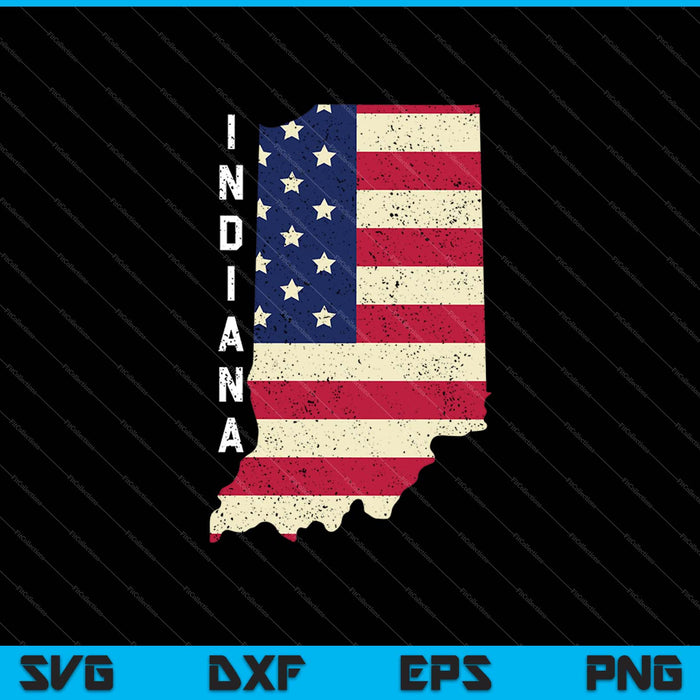 Indiana State USA vlag souvenir SVG PNG snijden afdrukbare bestanden