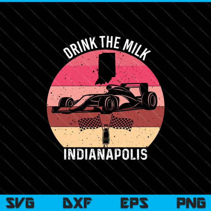 Indianápolis Indiana Race State Beber La Leche Vintage SVG PNG Archivos